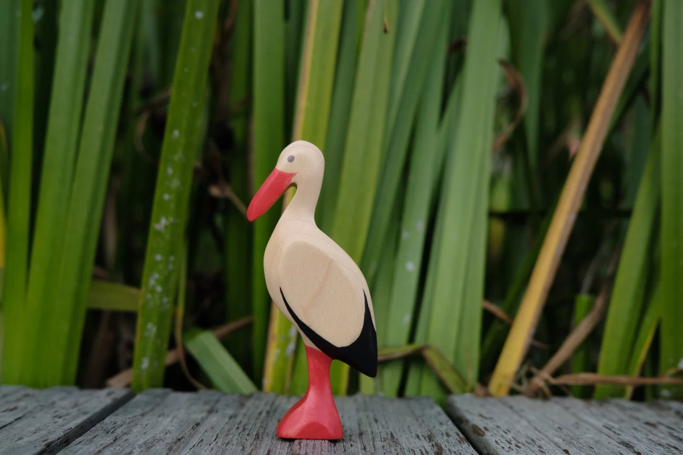 Holzwald Holzfigur Storch