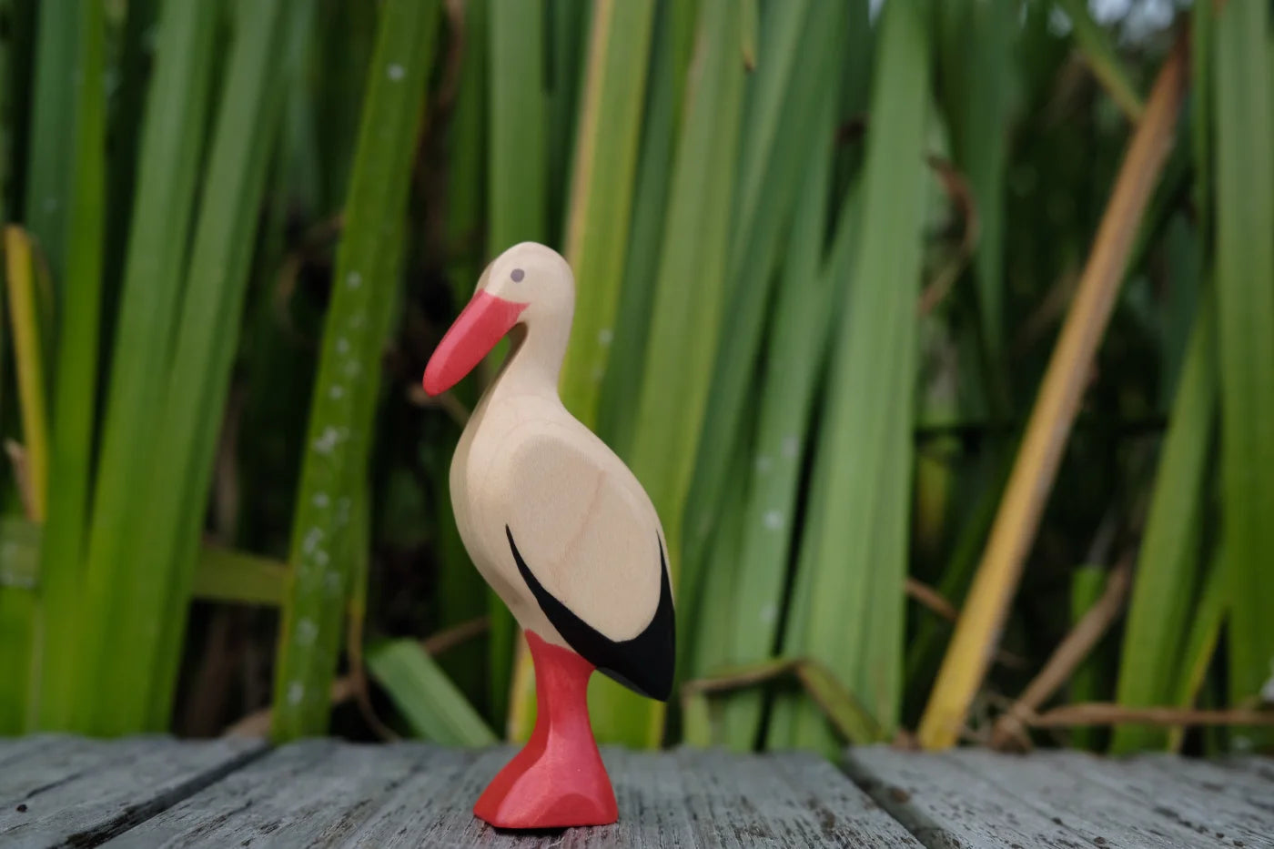 Holzwald Holzfigur Storch