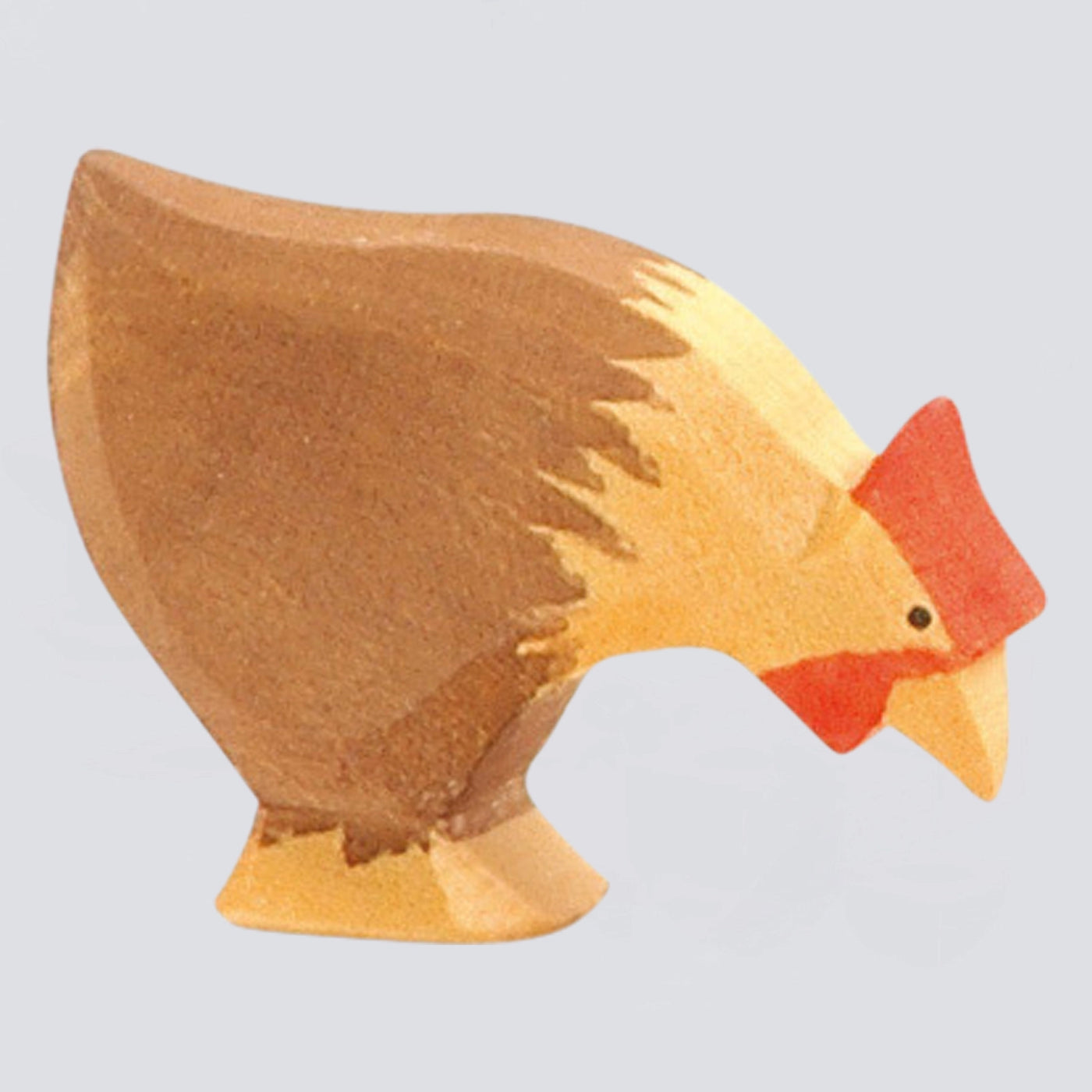 Ostheimer Holzfigur Huhn braun pickend